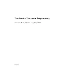 Handbook of Constraint Programming