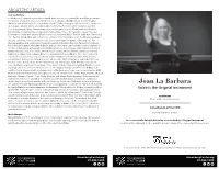 PROGRAM NOTES the Expanded Sonic Potential of the Voice