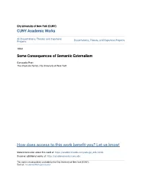 Some Consequences of Semantic Externalism