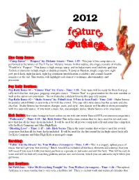 2012 Feature Routines