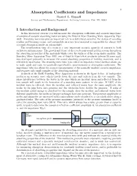 Absorption Coefficients and Impedance