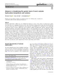 Advances in Deciphering the Genetic Basis of Insect Cuticular Hydrocarbon Biosynthesis and Variation