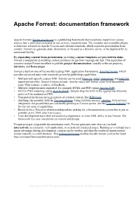 Apache Forrest: Documentation Framework