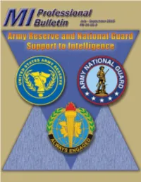 Army Reserve and National Guard Support to Intelligence