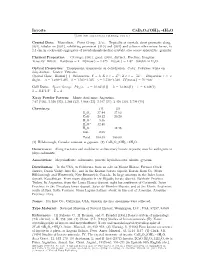Inyoite Cab3o3(OH)5 • 4H2O C 2001-2005 Mineral Data Publishing, Version 1