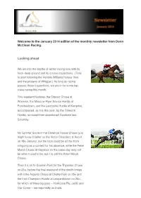 January 2014 Edition of the Monthly Newsletter from Donn Mcclean Racing