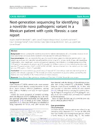 Next-Generation Sequencing for Identifying a Novel/De Novo