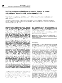 Profiling Estrogen-Regulated Gene Expression Changes in Normal And