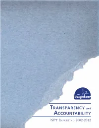 Transparency and Accountability: NPT Reporting