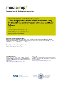 Why We Should Consider the Plurality of Hacker and Maker Cultures 2017