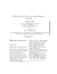 A Bibliography of Publications in Byte Magazine: 1990–1994