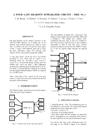 A Four Gain Readout Integrated Circuit : Fric 96 1 J