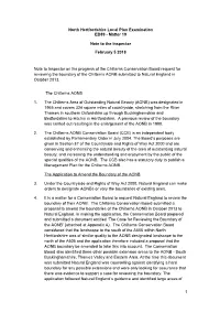 Chilterns Conservation Board Request for Reviewing the Boundary of the Chilterns AONB Submitted to Natural England in October 2013