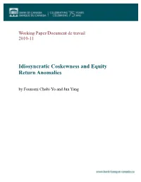 Idiosyncratic Coskewness and Equity Return Anomalies by Fousseni Chabi-Yo and Jun Yang
