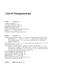 List of Transparencies