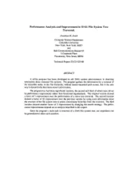 Performance Analysis and Improvement in UNIX File System Tree Traversal