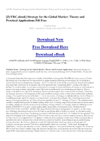 Strategy for the Global Market: Theory and Practical Applications Online
