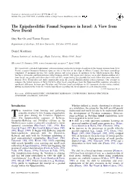 The Epipalaeolithic Faunal Sequence in Israel: a View from Neve David