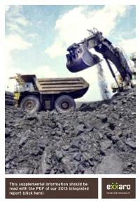 This Supplemental Information Should Be Read with the PDF of Our 2013 Integrated Report (Click Here) MAIN HEADING for the Year Ended 31 December