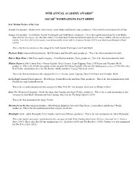 89Th Annual Academy Awards® Oscar® Nominations Fact