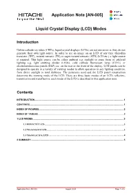 Application Note [AN-005] Liquid Crystal Display (LCD) Modes
