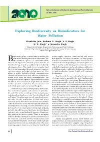 Exploring Biodiversity As Bioindicators for Water Pollution