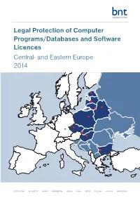 Legal Protection of Computer Programs/Databases and Software Licences Central- and Eastern Europe 2014