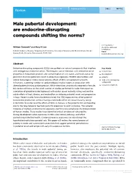 Male Pubertal Development: Are Endocrine-Disrupting Compounds Shifting the Norms?
