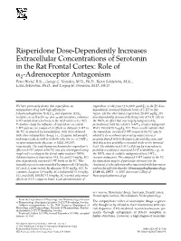 Risperidone Dose-Dependently Increases Extracellular Concentrations of Serotonin in the Rat Frontal Cortex