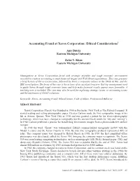 Accounting Fraud at Xerox Corporation: Ethical Considerations1