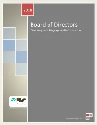 Board of Directors Directory and Biographical Information