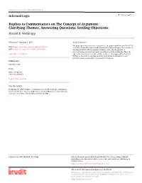 Clarifying Themes, Answering Questions, Settling Objections Harald R