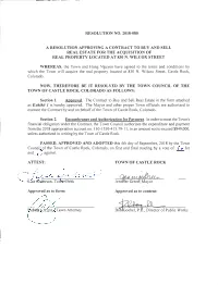 Council of the Town of Castle Rock, Colorado, on First and Final Reading by Avote of Cjf for and ^9 Against