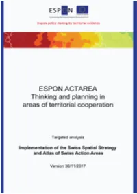 ESPON ACTAREA Swiss Spatial Strategy and Action Areas