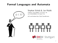Formal Languages and Automata