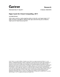 Hype Cycle for Cloud Computing, 2011