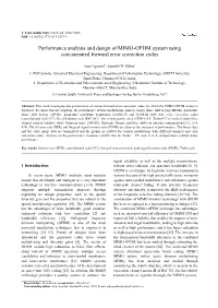Performance Analysis and Design of MIMO-OFDM System Using Concatenated Forward Error Correction Codes