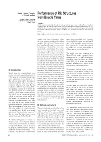 Performance of Rib Structures from Bouclé Yarns