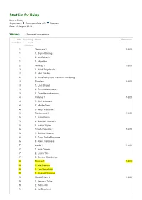 Start List for Relay