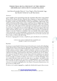 Terrestrial Biota Checklist of the Chinijo Archipelago