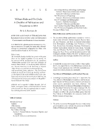 A Checklist of Publications and Discoveries in 2013
