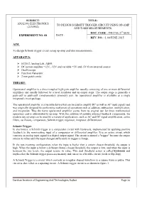 AE Exp-8-To Design Schmitt Trigger Circuit Using Op-Amp and Take