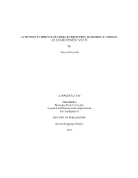 Attention to Irregular Verbs by Beginning Learners of German: an Eye-Movement Study