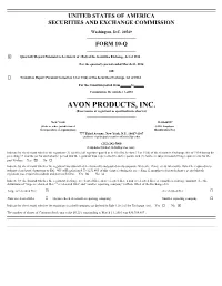 AVON PRODUCTS, INC. (Exact Name of Registrant As Specified in Its Charter) ______
