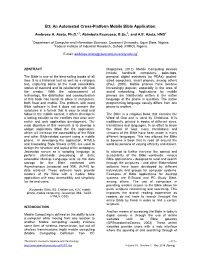 B3: an Automated Cross-Platform Mobile Bible Application