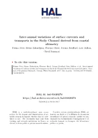 Inter-Annual Variations of Surface Currents and Transports in the Sicily