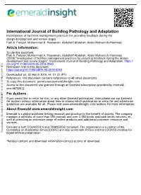 Investigation of Facilities Management Practices for Providing Feedback During the Design Development and Review Stages Fadi A