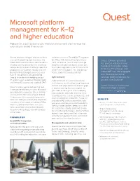 Microsoft Platform Management for K-12 and Higher