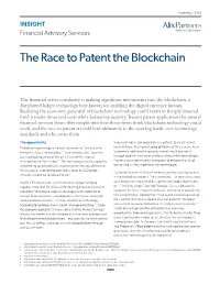 The Race to Patent the Blockchain