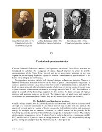 13 Classical and Quantum Statistics